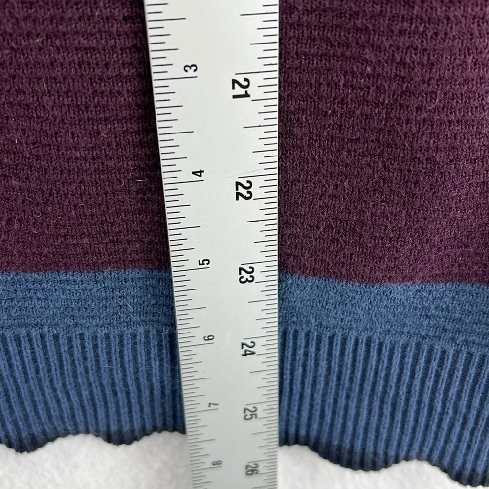 Zara Man Pullover Sweater Sz S/M* Blue/Purple Crew Neck Striped Cotton Blend